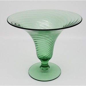 Vintage Federal Glass Uranium Swirl Pattern Compote